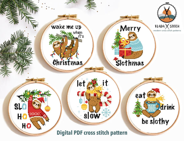 Christmas Blue Silver Ornament Cross Stitch Pattern, code ACS-014 Artmishka Cross  Stitch