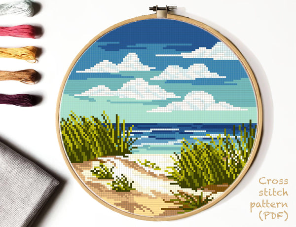 Indiana Dunes National Park Modern cross stitch pattern, INSTANT DOWNLOAD PDF