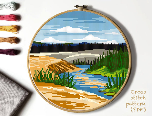 Kobuk Valley National Park Modern Cross Stitch Pattern, instant download PDF